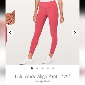 Lululemon Align pant II, 25",High rise,Vintage rose,8